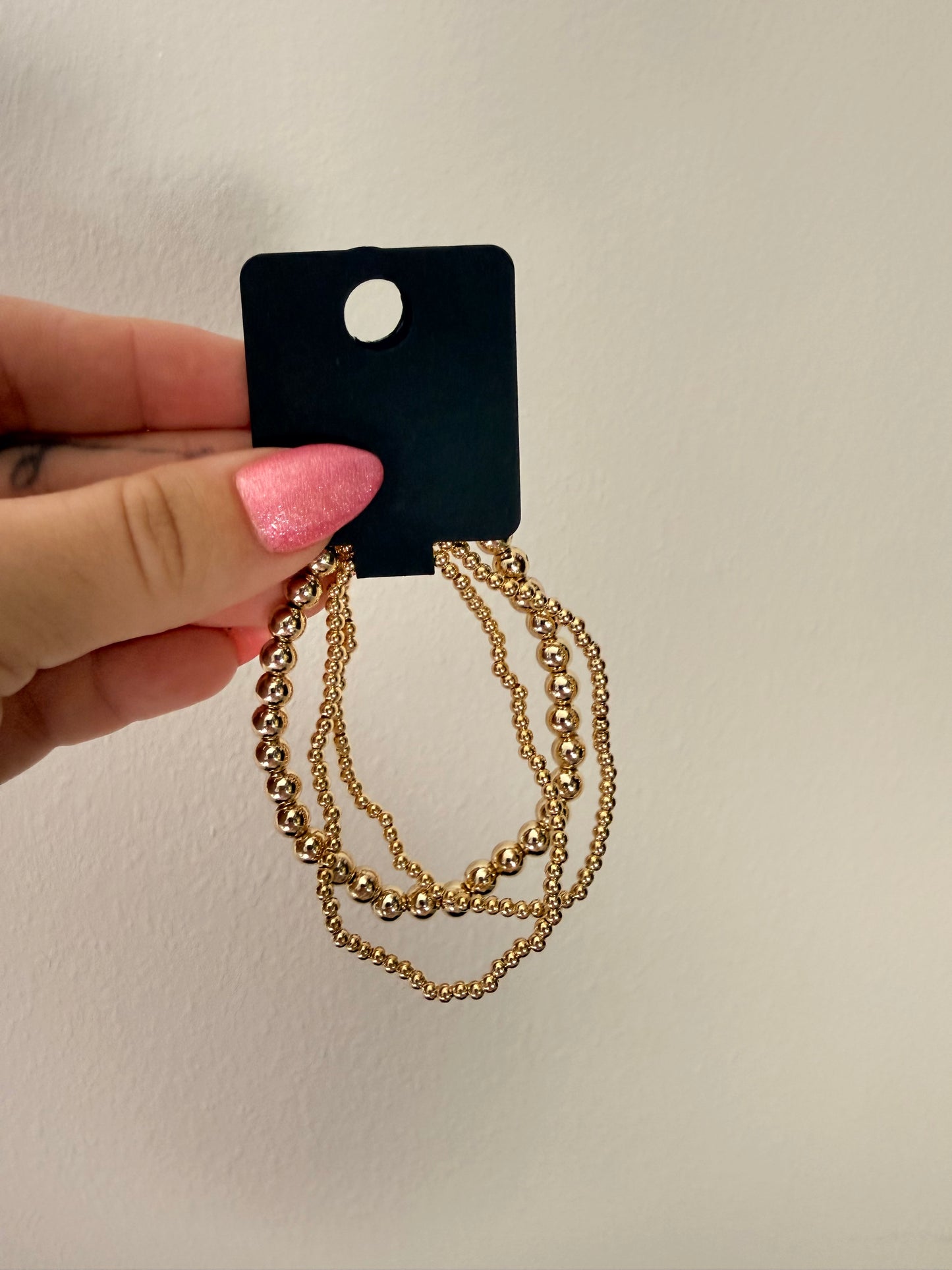 Triple Stack Gold Bead Bracelets