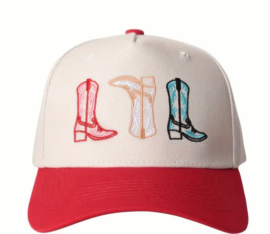 Red Cowgirl Boot Hat