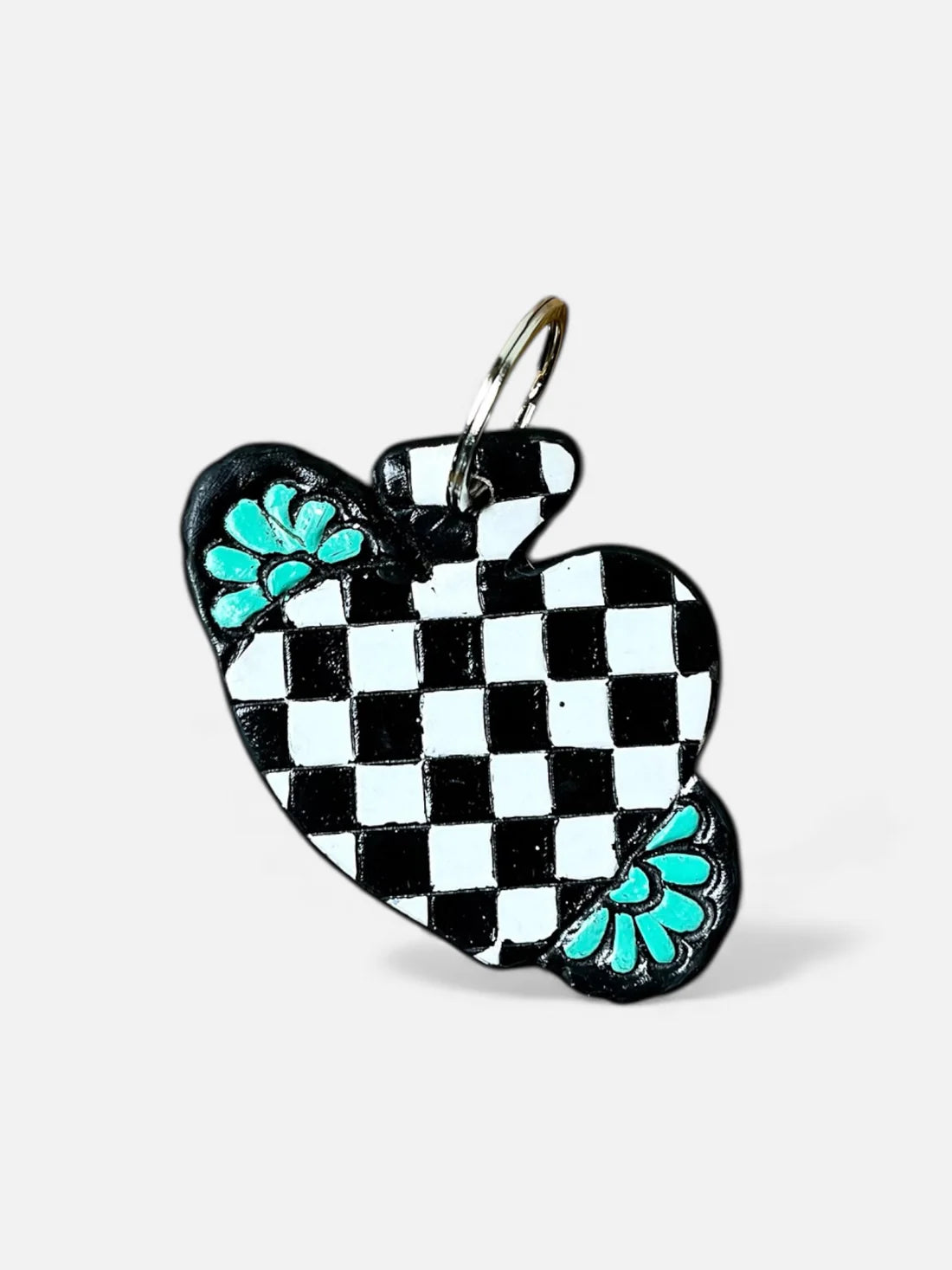 Checkered Spade Keychain
