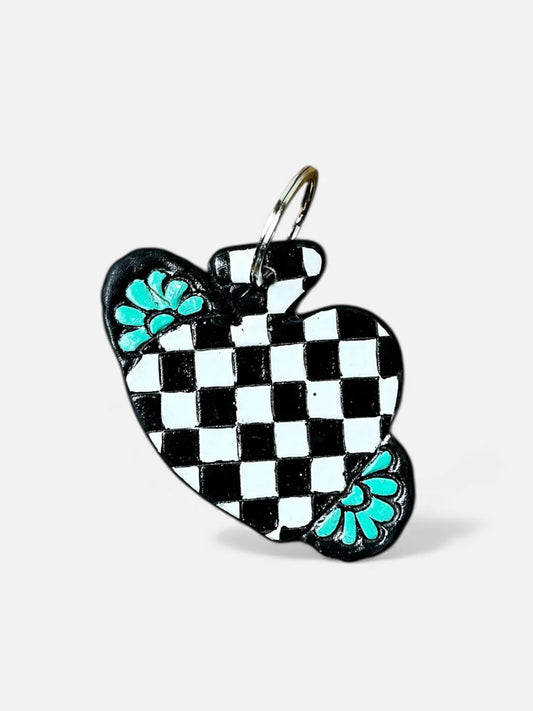 Checkered Spade Keychain