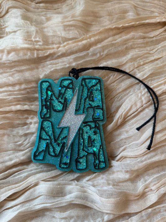 Teal Mama & Bolt Car Freshie