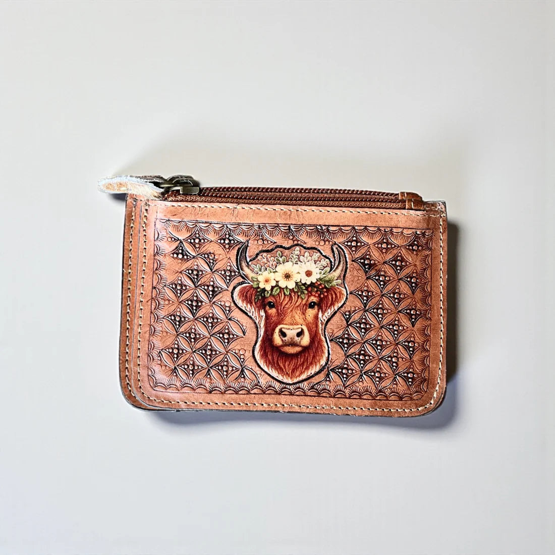 Highland Tooled Leather Coin Pouch