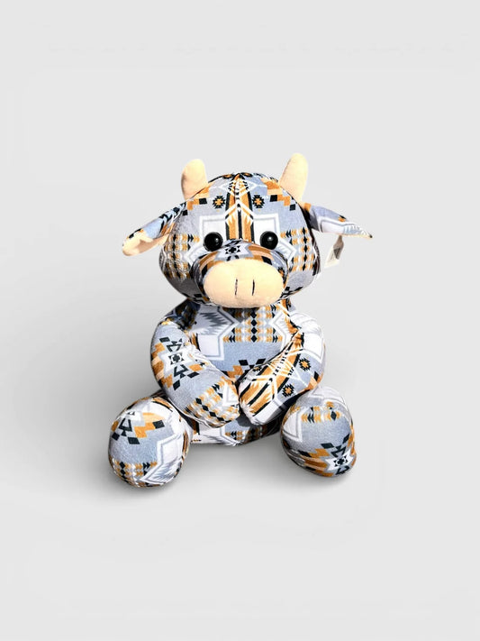 Orange & Blue Aztec Cow Farm Pal