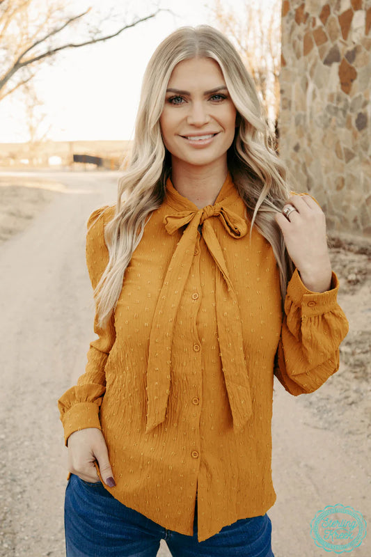 Business Babe Top in Gold