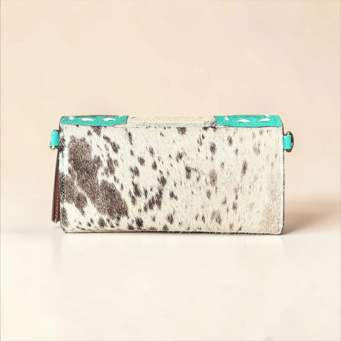 Turquoise Leather Wallet & Crossbody