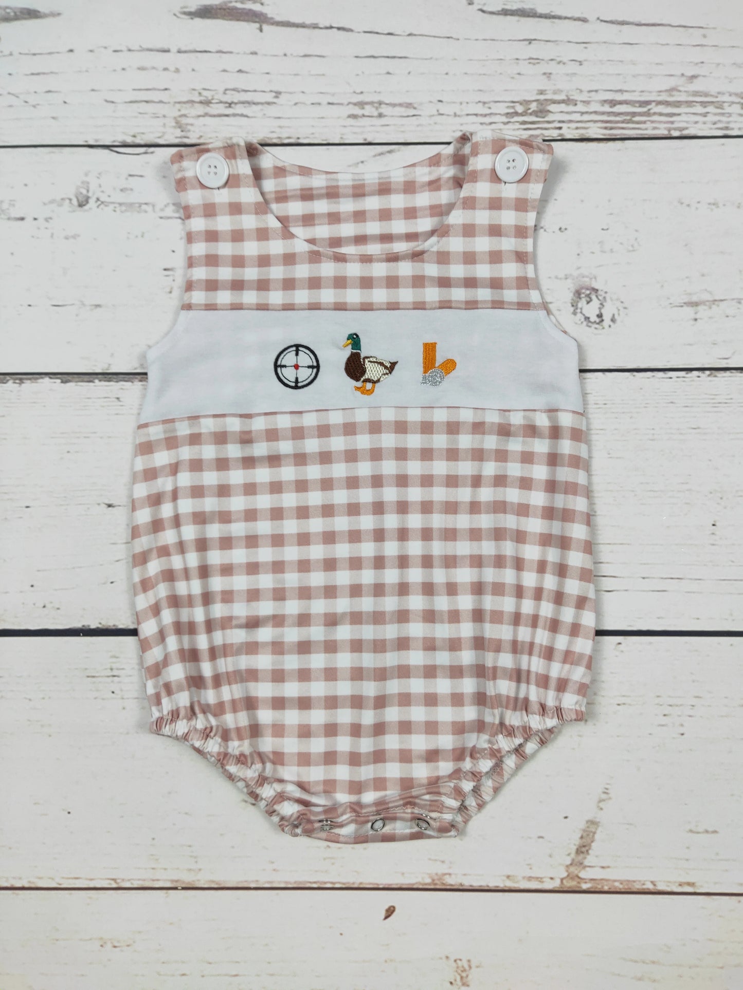Baby Boy Duck Gingham Bubble
