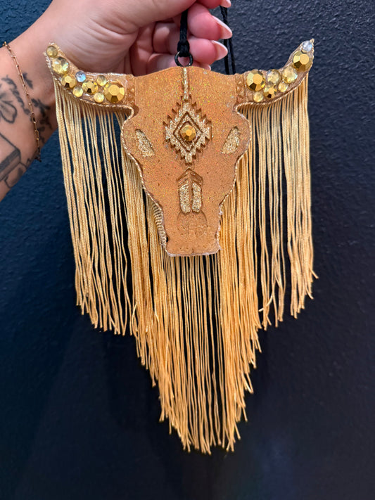 Gold Bull Head Car Freshie