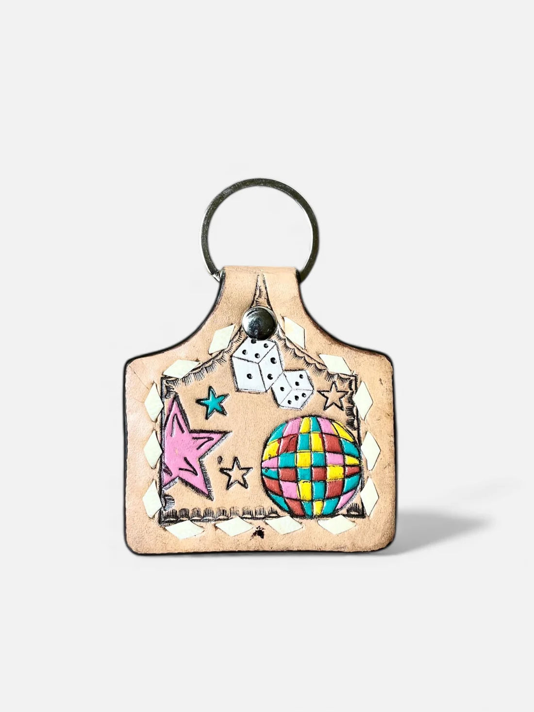 Disco Leather Keychain