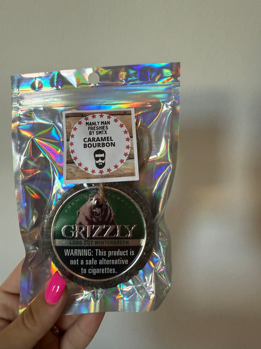 Grizzly Men’s Car Freshie- Caramel Bourbon