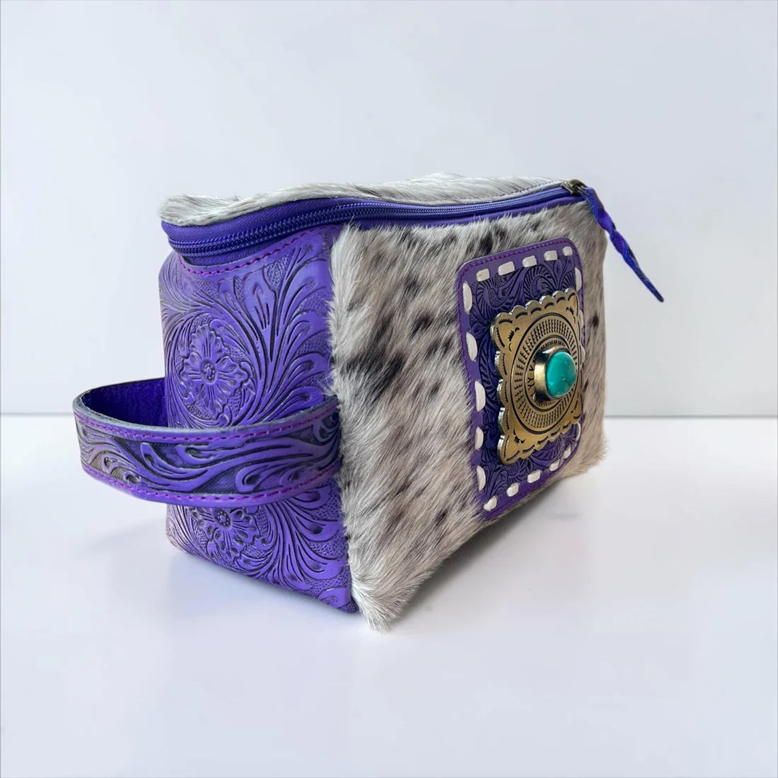 Purple Concho Makeup Bag