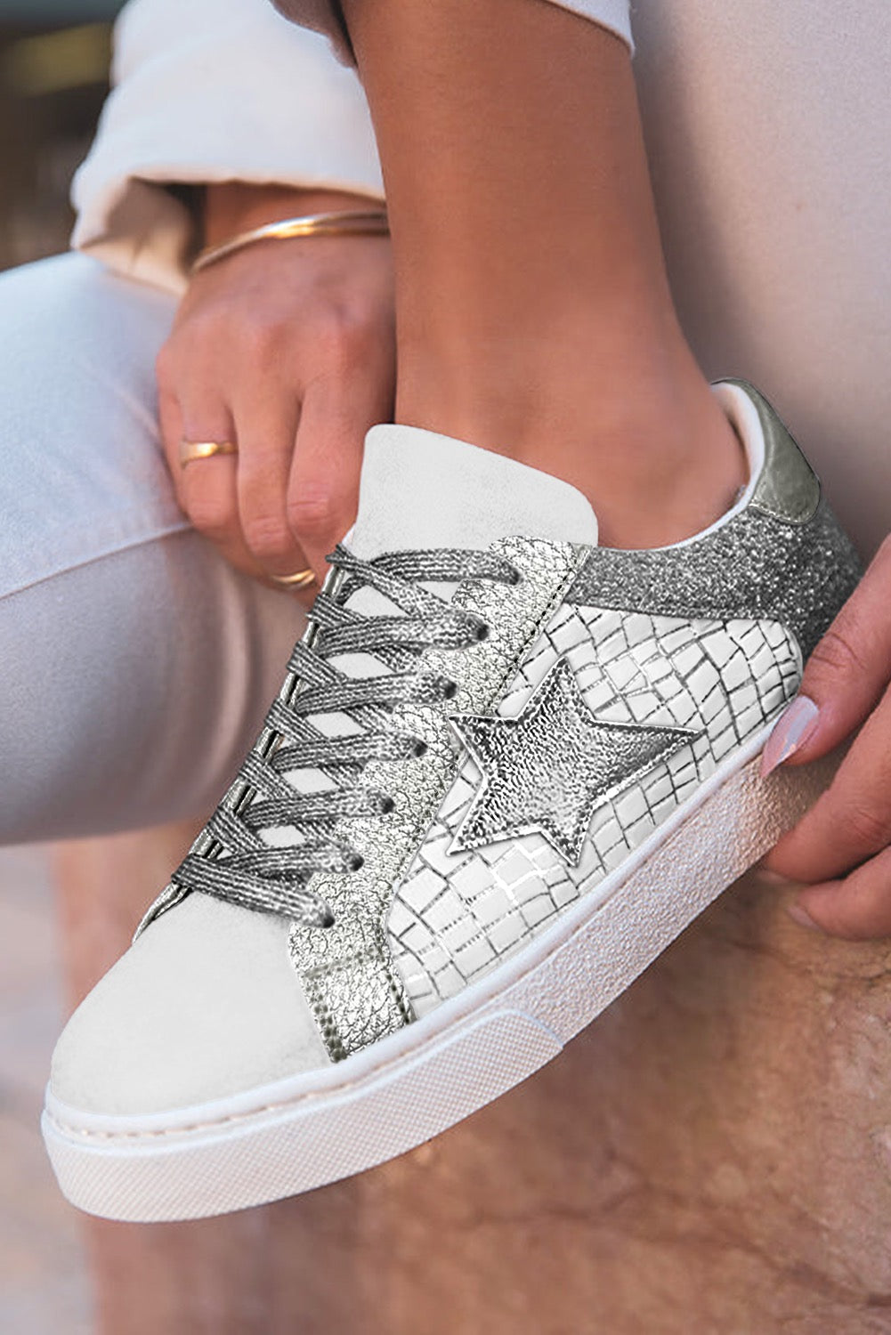 Silver Star & Glitter Shoes