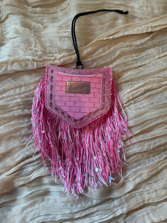 Pink Wrangler Pocket with Fringe