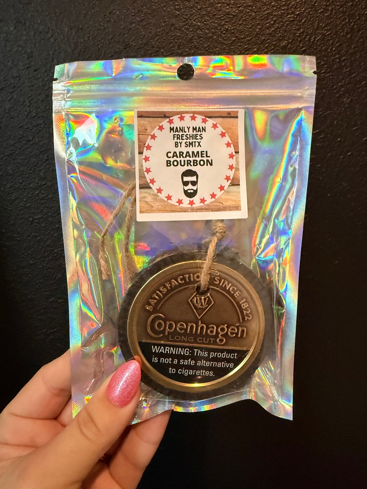 Black Copenhagen Long Cut Car Freshie- Caramel Bourbon Scent