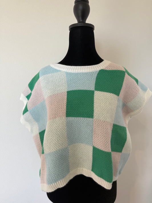 Green + Blue Color Block Shirt