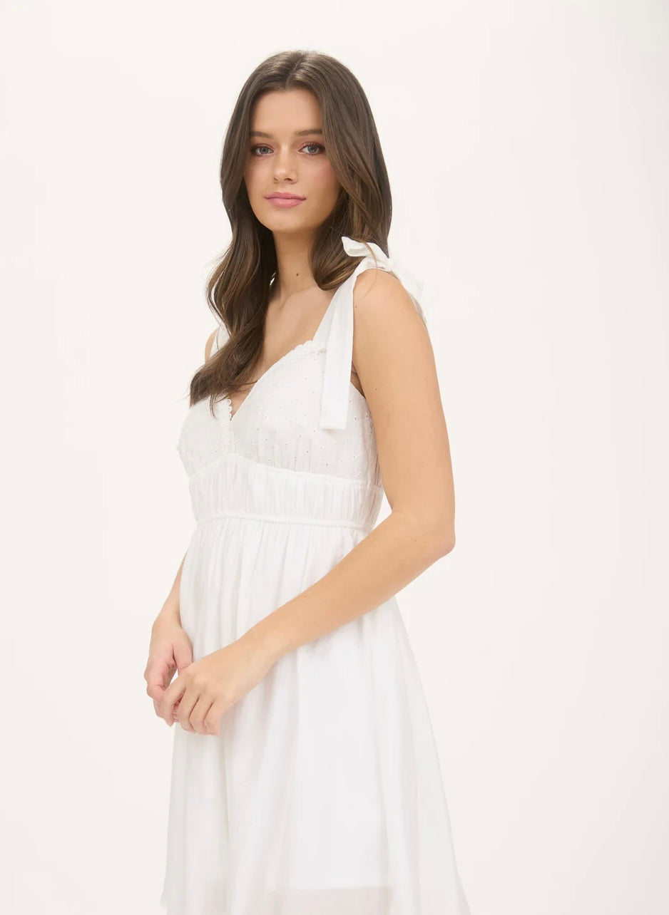 White Eyelet Detail Dress