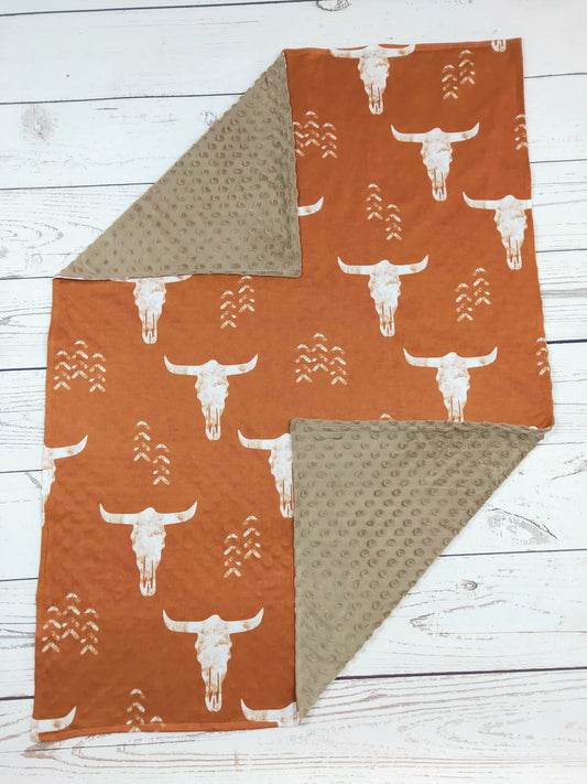 Western Bulls Baby Blanket