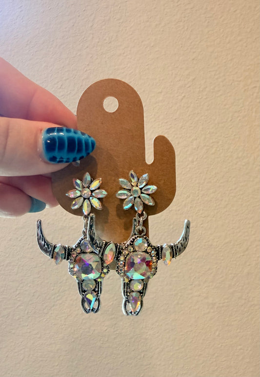 Silver Bull Earrings