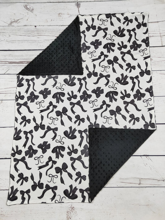 Black Bow Baby Girl Blanket