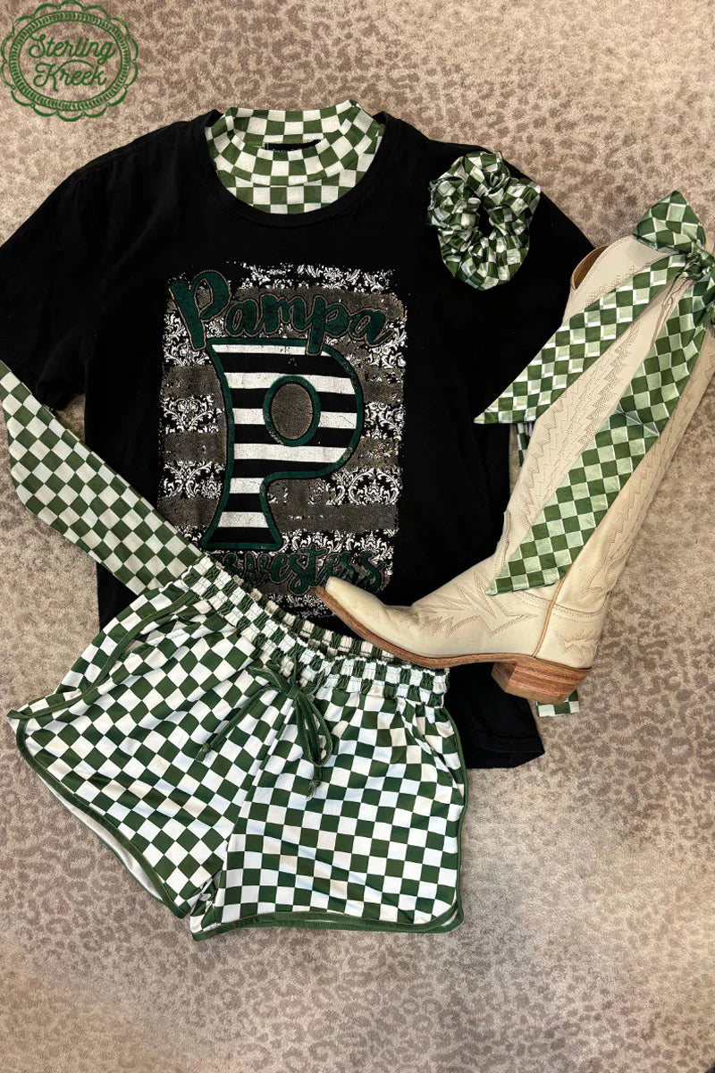 Green Checkered Shorts