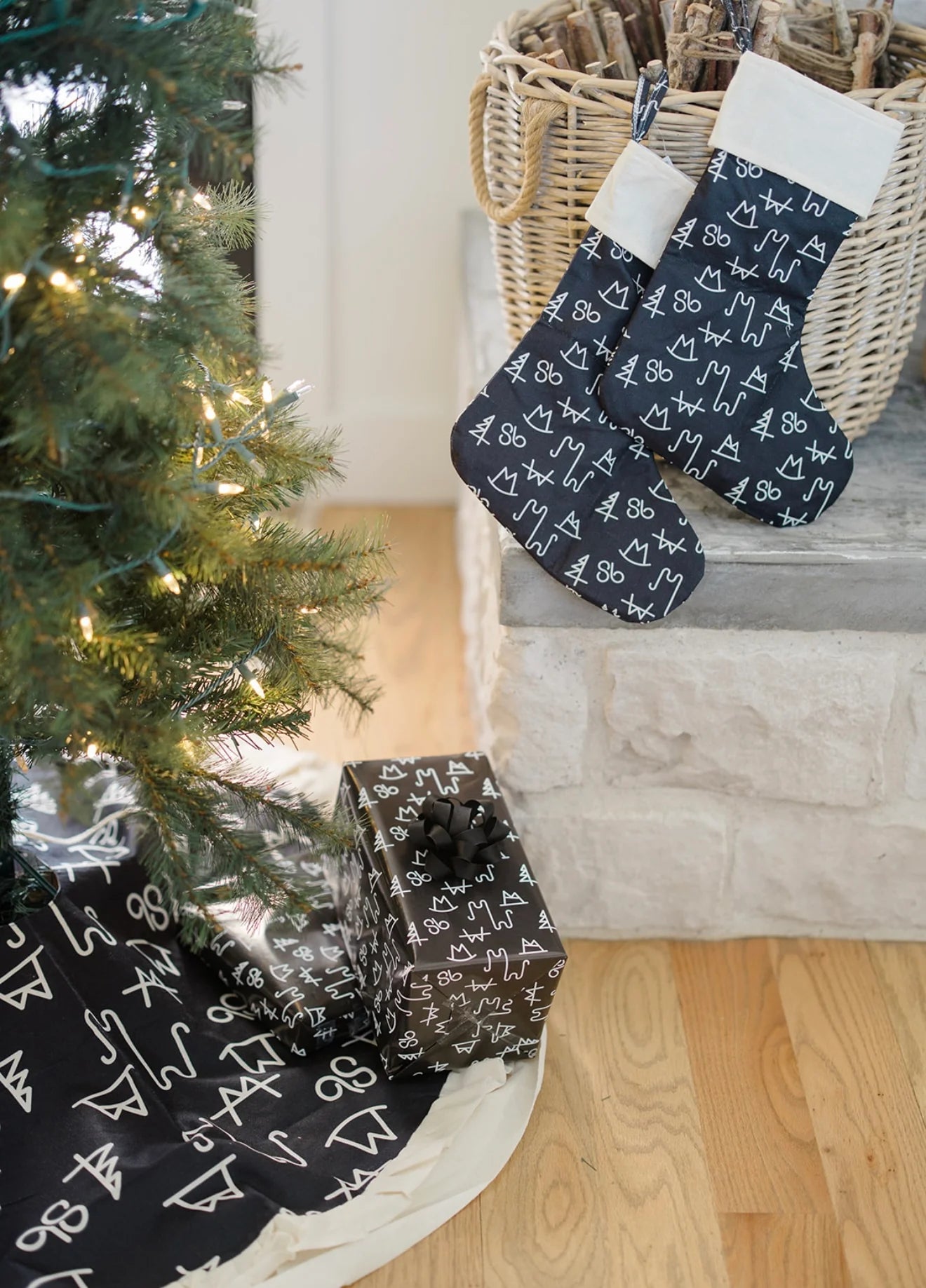 Branded Black Wrapping Paper