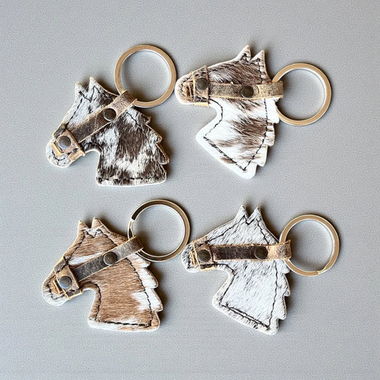 Horse Cowhide & Leather Keychain