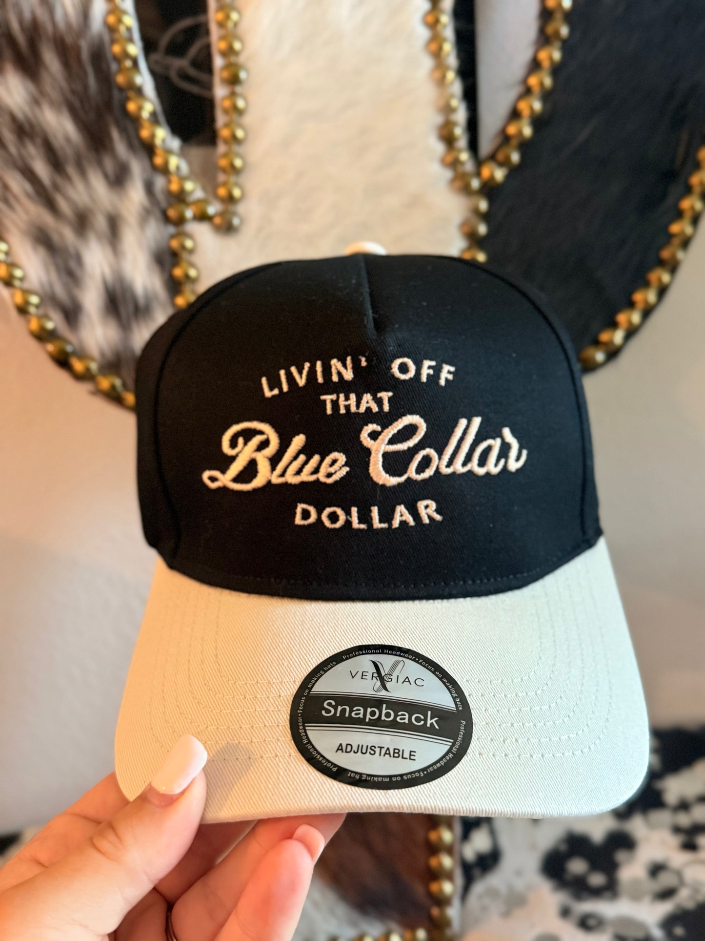 Black & Tan Blue Collar Dollar Hat