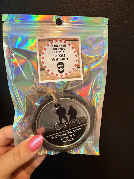 Patriotic Copenhagen Snuff Car Freshie- Texas Whiskey Scent