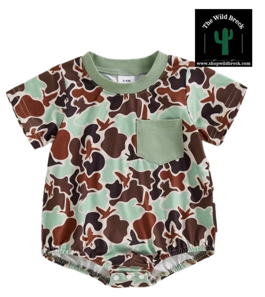 Camo Pocket Baby Boy Bubble