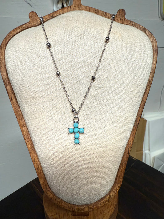 Turquoise Cross Necklace