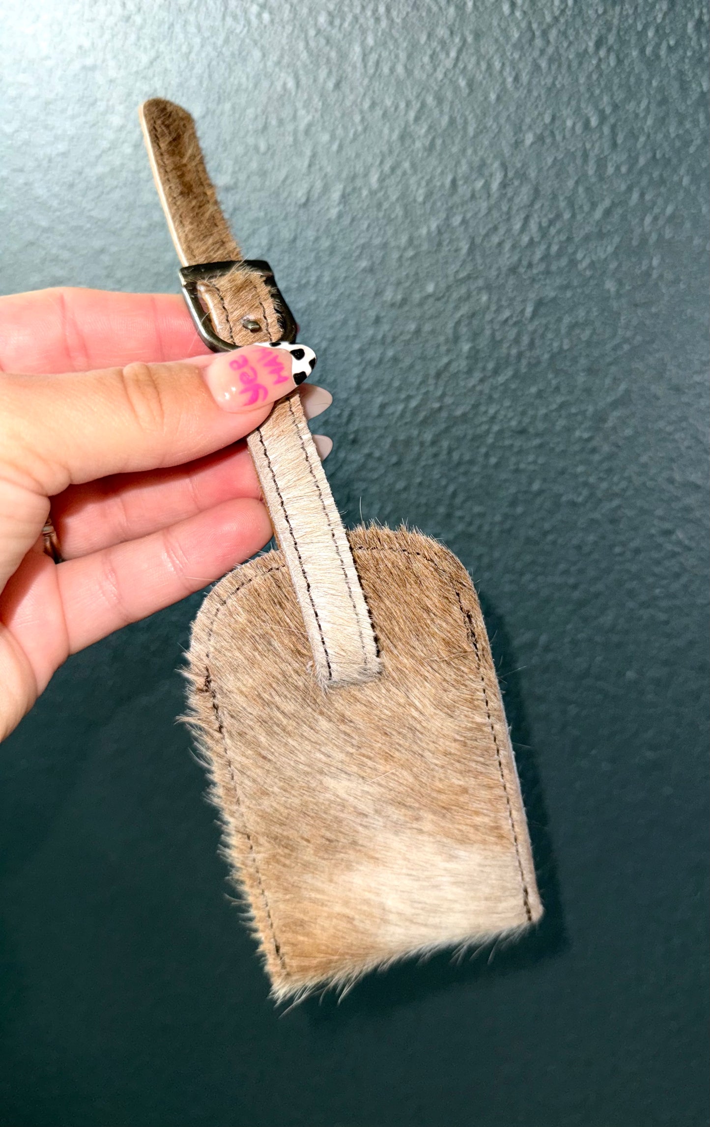 Cowhide Luggage Tag