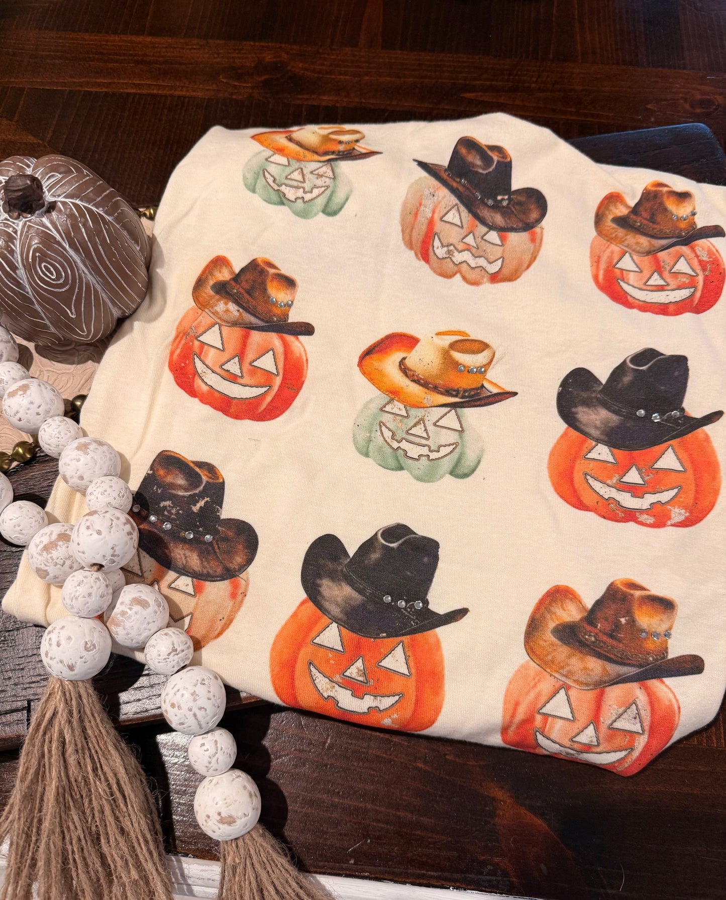 Western Pumpkin Jack Rhinestone Tee
