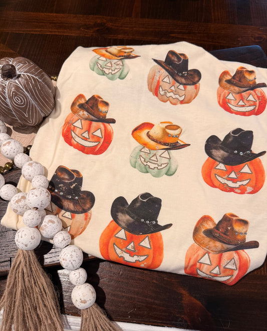 Western Pumpkin Jack Rhinestone Tee