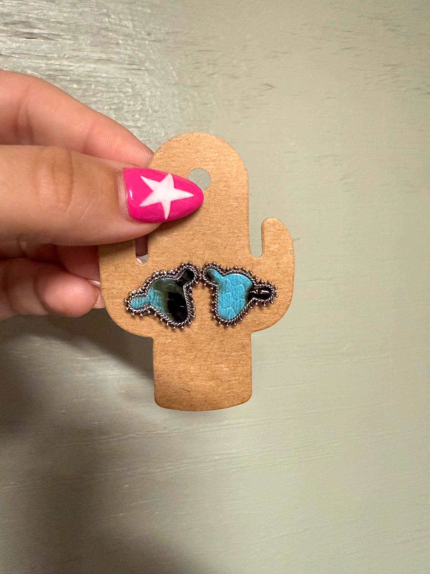 Black & Blue Cow Studs