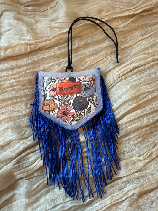 Wrangler Car Freshie with Blue Fringe