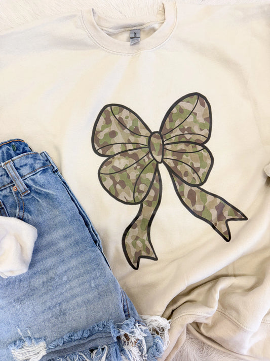 Camo Bow Sweatshirt