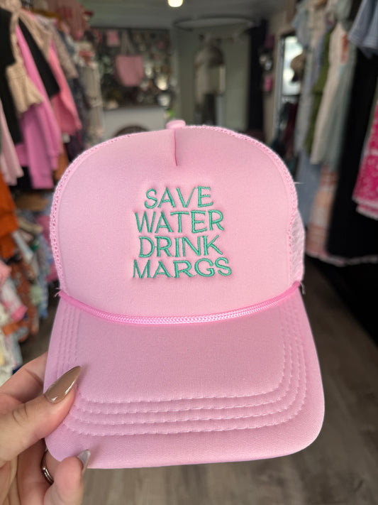 Pink Save Water Drink Margs Hat