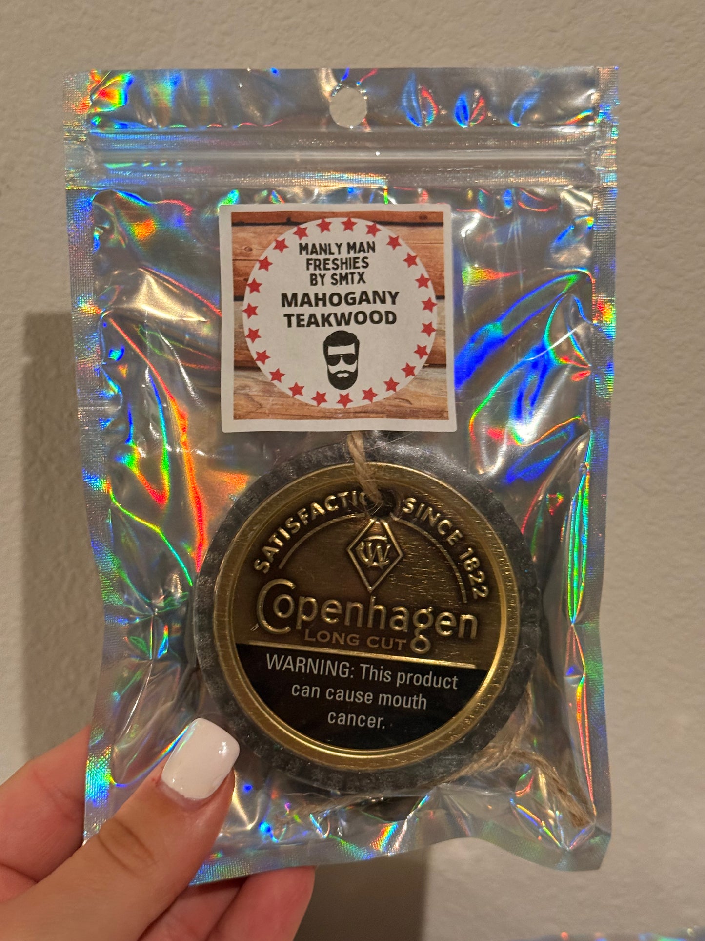 Copenhagen Long Cut Men’s Car Freshie- Mahogany Teakwood Scent