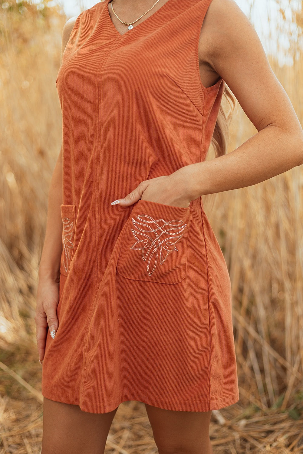 Terracotta Western Mini Dress