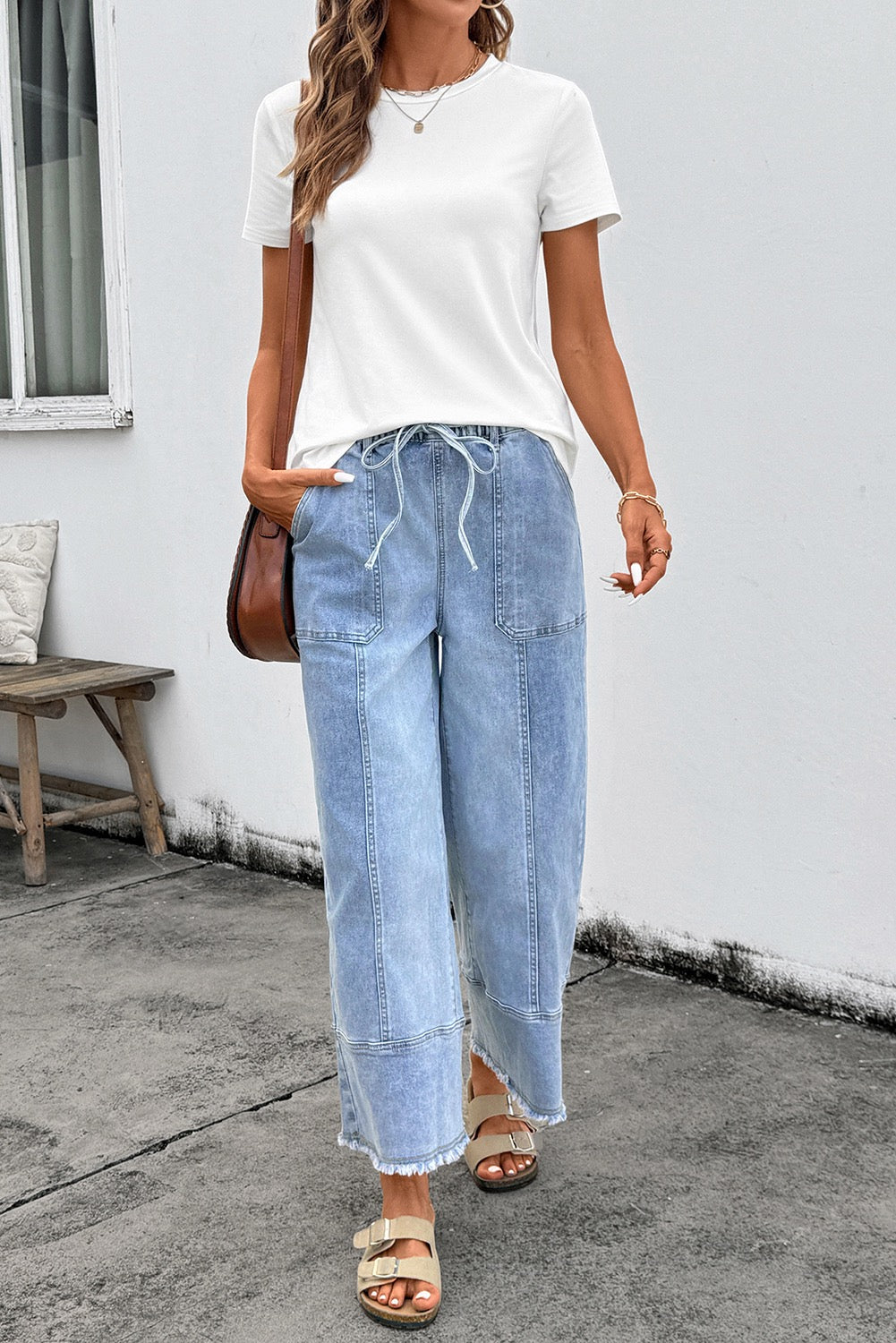 Breck Blue Jeans- Natural Hem & Wide Leg