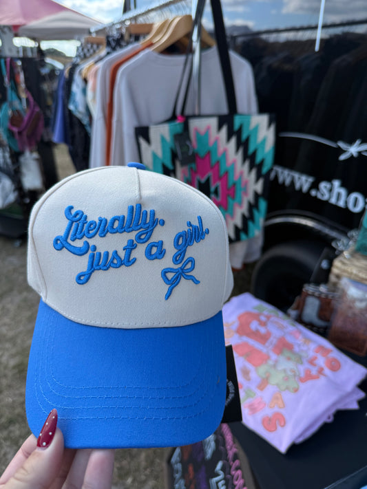 Blue Just A Girl Hat