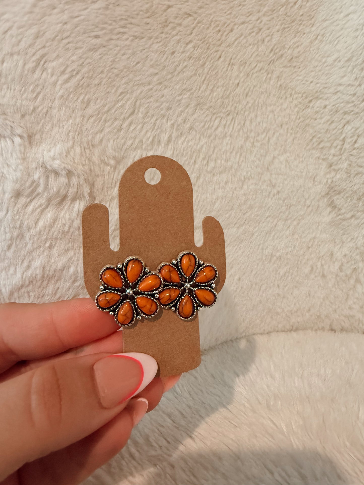 Orange Western Flower Studs