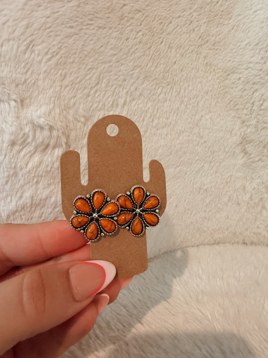 Orange Western Flower Studs
