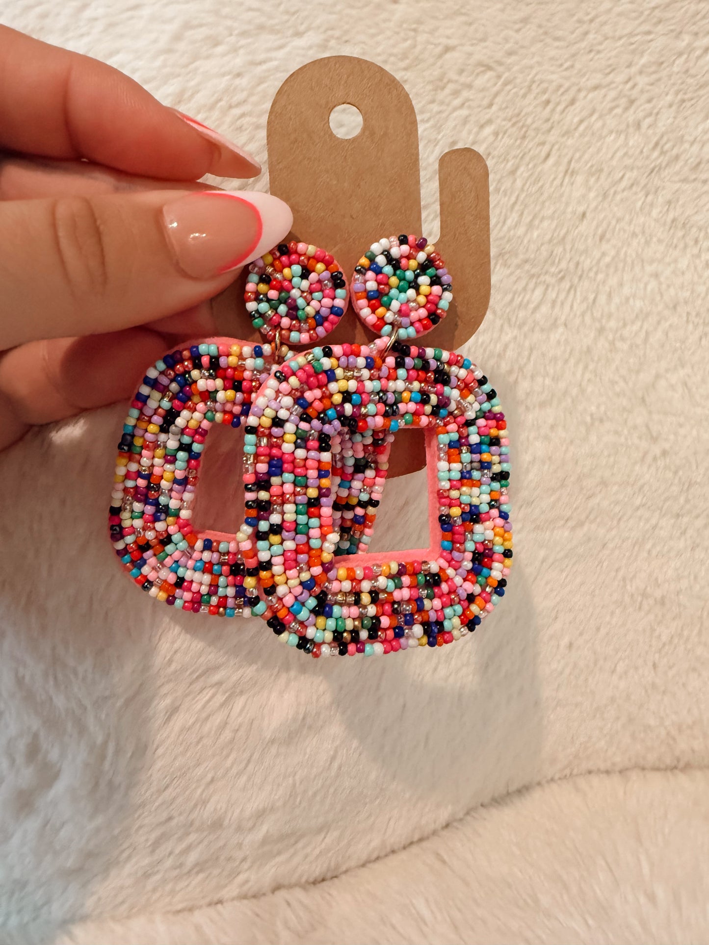 Multicolor Woven Beaded Earrings