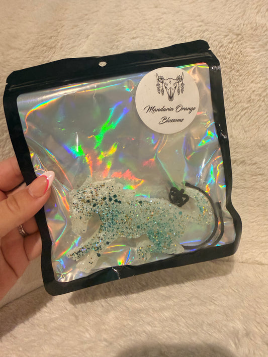 White & Teal Bronco Car Freshie