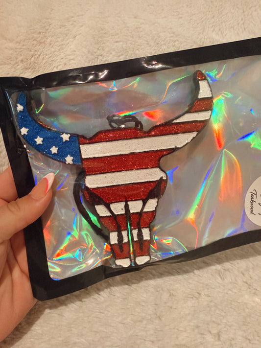Patriotic Bull Car Freshie