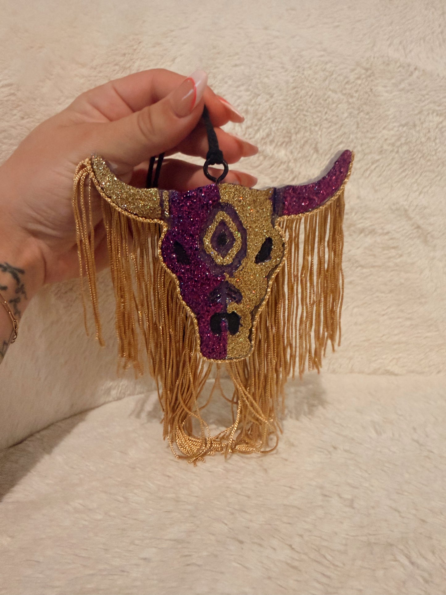 Purple & Gold Bull Car Freshie