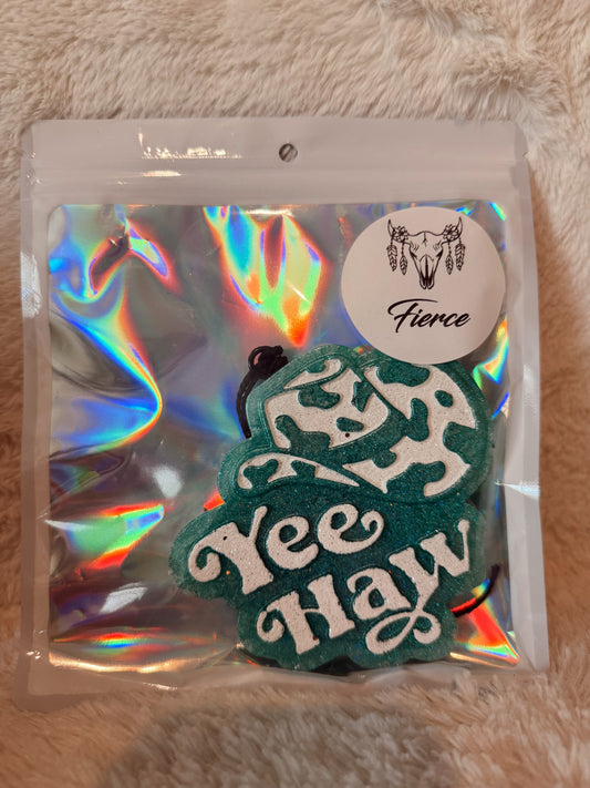 Teal YeeHaw Car Freshie