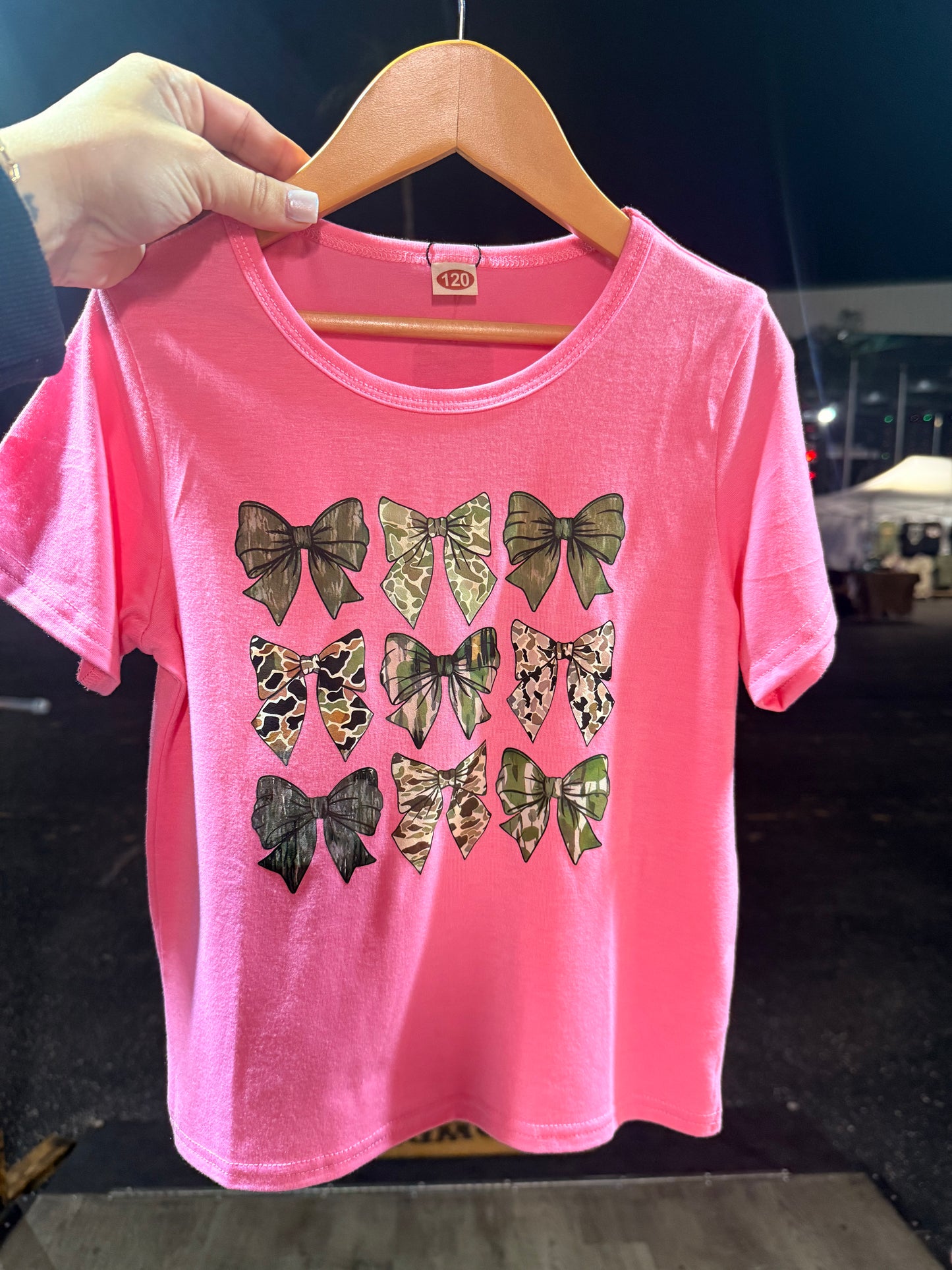 Camo Bow Youth Girl Tee