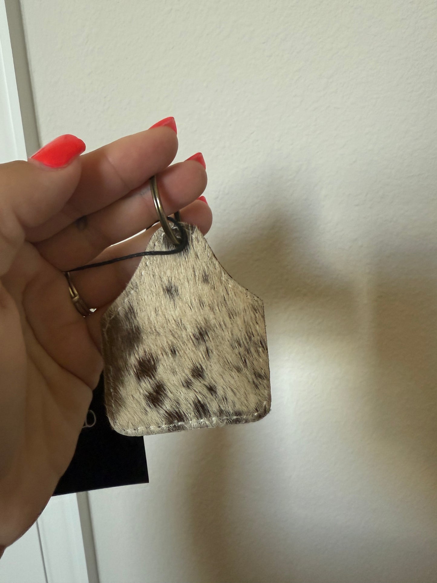 Cactus Leather &  Cowhide Keychain