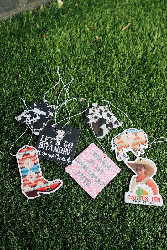 Black Cowhide Car Air Freshener